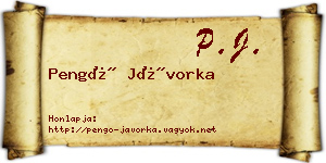 Pengő Jávorka névjegykártya